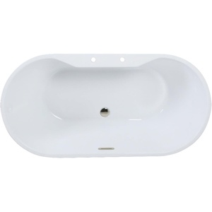 image:imageKingston Brass VT7DE512823C420 51 Acrylic Oval Double Ended Freestanding Tub with Drain Glossy WhiteMatte BlackGlossy WhitePolished Nickel