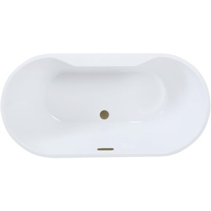 image:imageKingston Brass VTDE552823C423 55 Acrylic Oval Double Ended Freestanding Tub with Drain Glossy WhiteAntique BrassGlossy WhiteAntique Brass