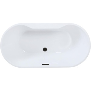 image:imageKingston Brass VTDE552823C423 55 Acrylic Oval Double Ended Freestanding Tub with Drain Glossy WhiteAntique BrassGlossy WhiteMatte Black