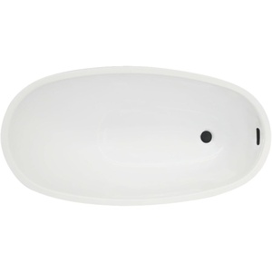 image:imageKingston Brass VTRS482627C310 48 Acrylic Oval Single Slipper Freestanding Tub with Drain Glossy WhiteMatte Black