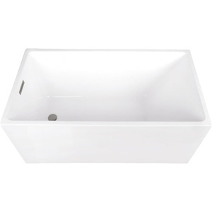 image:imageKingston Brass VTSQ512823C418 51 Acrylic Rectangular Double Ended Freestanding Tub with Drain Glossy WhiteBrushed NickelGlossy WhiteBrushed Nickel