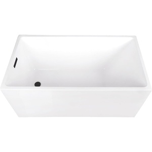 image:imageKingston Brass VTSQ512823C418 51 Acrylic Rectangular Double Ended Freestanding Tub with Drain Glossy WhiteBrushed NickelGlossy WhiteMatte Black