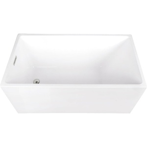 image:imageKingston Brass VTSQ512823C418 51 Acrylic Rectangular Double Ended Freestanding Tub with Drain Glossy WhiteBrushed NickelGlossy WhitePolished Nickel