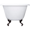 image:imageAqua Eden VCT3D663019NT0 66Inch Cast Iron Roll Top Clawfoot Tub with 338 Inch Wall Drillings WhiteMatte BlackOil Rubbed Bronze