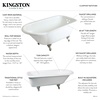 image:imageAqua Eden VCT3D663019NT0 66Inch Cast Iron Roll Top Clawfoot Tub with 338 Inch Wall Drillings WhiteMatte BlackOil Rubbed Bronze