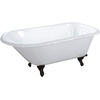 image:imageAqua Eden VCT3D663019NT0 66Inch Cast Iron Roll Top Clawfoot Tub with 338 Inch Wall Drillings WhiteMatte BlackOil Rubbed Bronze