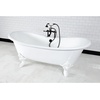 image:imageAqua Eden VCT7DE7232NLW 72Inch Cast Iron Double Ended Clawfoot Tub with 7Inch Faucet Drillings WhiteWhite