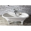 image:imageAqua Eden VCT7DE7232NLW 72Inch Cast Iron Double Ended Clawfoot Tub with 7Inch Faucet Drillings WhiteWhite