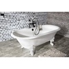 image:imageAqua Eden VCT7DE7232NLW 72Inch Cast Iron Double Ended Clawfoot Tub with 7Inch Faucet Drillings WhiteWhite