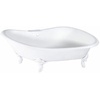 image:imageAqua Eden VCT7DE7232NLW 72Inch Cast Iron Double Ended Clawfoot Tub with 7Inch Faucet Drillings WhiteWhite