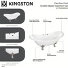 image:imageAqua Eden VCT7DE7232NLW 72Inch Cast Iron Double Ended Clawfoot Tub with 7Inch Faucet Drillings WhiteWhiteBrushed Nickel