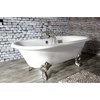 image:imageAqua Eden VCT7DE7232NLW 72Inch Cast Iron Double Ended Clawfoot Tub with 7Inch Faucet Drillings WhiteWhiteBrushed Nickel