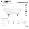 image:imageAqua Eden VCT7DE7232NLW 72Inch Cast Iron Double Ended Clawfoot Tub with 7Inch Faucet Drillings WhiteWhiteBrushed Nickel