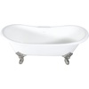 image:imageAqua Eden VCT7DE7232NLW 72Inch Cast Iron Double Ended Clawfoot Tub with 7Inch Faucet Drillings WhiteWhiteBrushed Nickel
