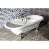 image:imageAqua Eden VCT7DE7232NLW 72Inch Cast Iron Double Ended Clawfoot Tub with 7Inch Faucet Drillings WhiteWhiteBrushed Nickel