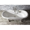 image:imageAqua Eden VCT7DE7232NLW 72Inch Cast Iron Double Ended Clawfoot Tub with 7Inch Faucet Drillings WhiteWhiteBrushed Nickel