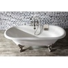 image:imageAqua Eden VCT7DE7232NLW 72Inch Cast Iron Double Ended Clawfoot Tub with 7Inch Faucet Drillings WhiteWhiteBrushed Nickel