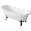 image:imageAqua Eden VCT7DE7232NLW 72Inch Cast Iron Double Ended Clawfoot Tub with 7Inch Faucet Drillings WhiteWhiteBrushed Nickel