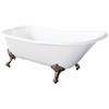 image:imageAqua Eden VCT7DE7232NLW 72Inch Cast Iron Double Ended Clawfoot Tub with 7Inch Faucet Drillings WhiteWhiteBrushed Nickel
