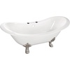 image:imageAqua Eden VCT7DE7232NLW 72Inch Cast Iron Double Ended Clawfoot Tub with 7Inch Faucet Drillings WhiteWhiteBrushed Nickel