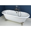 image:imageAqua Eden VCT7DE7232NLW 72Inch Cast Iron Double Ended Clawfoot Tub with 7Inch Faucet Drillings WhiteWhiteMatte Black