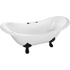 image:imageAqua Eden VCT7DE7232NLW 72Inch Cast Iron Double Ended Clawfoot Tub with 7Inch Faucet Drillings WhiteWhiteMatte Black
