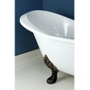 image:imageAqua Eden VCT7DE7232NLW 72Inch Cast Iron Double Ended Clawfoot Tub with 7Inch Faucet Drillings WhiteWhiteMatte Black