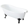 image:imageAqua Eden VCT7DE7232NLW 72Inch Cast Iron Double Ended Clawfoot Tub with 7Inch Faucet Drillings WhiteWhiteMatte Black