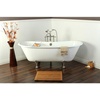 image:imageAqua Eden VCT7DE7232NLW 72Inch Cast Iron Double Ended Clawfoot Tub with 7Inch Faucet Drillings WhiteWhiteMatte Black