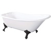 image:imageAqua Eden VCT7DE7232NLW 72Inch Cast Iron Double Ended Clawfoot Tub with 7Inch Faucet Drillings WhiteWhiteMatte Black