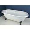 image:imageAqua Eden VCT7DE7232NLW 72Inch Cast Iron Double Ended Clawfoot Tub with 7Inch Faucet Drillings WhiteWhiteMatte Black