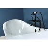 image:imageAqua Eden VCT7DE7232NLW 72Inch Cast Iron Double Ended Clawfoot Tub with 7Inch Faucet Drillings WhiteWhiteMatte Black