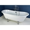 image:imageAqua Eden VCT7DE7232NLW 72Inch Cast Iron Double Ended Clawfoot Tub with 7Inch Faucet Drillings WhiteWhiteMatte Black