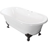 image:imageAqua Eden VCT7DE7232NLW 72Inch Cast Iron Double Ended Clawfoot Tub with 7Inch Faucet Drillings WhiteWhiteMatte Black
