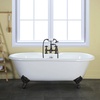 image:imageAqua Eden VCT7DE7232NLW 72Inch Cast Iron Double Ended Clawfoot Tub with 7Inch Faucet Drillings WhiteWhiteMatte Black