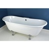 image:imageAqua Eden VCT7DE7232NLW 72Inch Cast Iron Double Ended Clawfoot Tub with 7Inch Faucet Drillings WhiteWhiteMatte Black