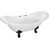 image:imageAqua Eden VCT7DE7232NLW 72Inch Cast Iron Double Ended Clawfoot Tub with 7Inch Faucet Drillings WhiteWhiteMatte Black