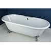 image:imageAqua Eden VCT7DE7232NLW 72Inch Cast Iron Double Ended Clawfoot Tub with 7Inch Faucet Drillings WhiteWhiteMatte Black