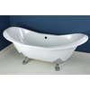 image:imageAqua Eden VCT7DE7232NLW 72Inch Cast Iron Double Ended Clawfoot Tub with 7Inch Faucet Drillings WhiteWhiteMatte Black