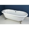 image:imageAqua Eden VCT7DE7232NLW 72Inch Cast Iron Double Ended Clawfoot Tub with 7Inch Faucet Drillings WhiteWhiteMatte Black