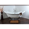 image:imageAqua Eden VCT7DE7232NLW 72Inch Cast Iron Double Ended Clawfoot Tub with 7Inch Faucet Drillings WhiteWhiteMatte Black