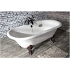 image:imageAqua Eden VCT7DE7232NLW 72Inch Cast Iron Double Ended Clawfoot Tub with 7Inch Faucet Drillings WhiteWhiteMatte Black