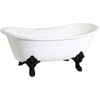 image:imageAqua Eden VCT7DE7232NLW 72Inch Cast Iron Double Ended Clawfoot Tub with 7Inch Faucet Drillings WhiteWhiteMatte Black