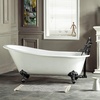 image:imageAqua Eden VCT7DE7232NLW 72Inch Cast Iron Double Ended Clawfoot Tub with 7Inch Faucet Drillings WhiteWhiteMatte Black
