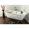 image:imageAqua Eden VCT7DE7232NLW 72Inch Cast Iron Double Ended Clawfoot Tub with 7Inch Faucet Drillings WhiteWhiteMatte Black
