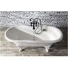 image:imageAqua Eden VCT7DE7232NLW 72Inch Cast Iron Double Ended Clawfoot Tub with 7Inch Faucet Drillings WhiteWhiteMatte Black