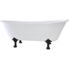 image:imageAqua Eden VCT7DE7232NLW 72Inch Cast Iron Double Ended Clawfoot Tub with 7Inch Faucet Drillings WhiteWhiteMatte Black