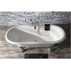 image:imageAqua Eden VCT7DE7232NLW 72Inch Cast Iron Double Ended Clawfoot Tub with 7Inch Faucet Drillings WhiteWhiteMatte Black
