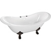 image:imageAqua Eden VCT7DE7232NLW 72Inch Cast Iron Double Ended Clawfoot Tub with 7Inch Faucet Drillings WhiteWhiteOil Rubbed Bronze
