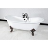 image:imageAqua Eden VCT7DE7232NLW 72Inch Cast Iron Double Ended Clawfoot Tub with 7Inch Faucet Drillings WhiteWhiteOil Rubbed Bronze